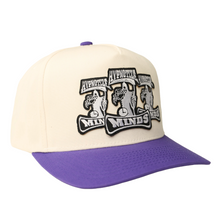 Load image into Gallery viewer, Snapback &quot;Triple Hyp&quot; Cream/Purple Snapback