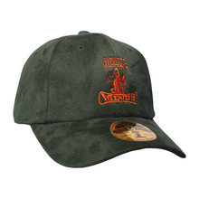 Load image into Gallery viewer, Dad Hat "Hypnotize Minds" Green Suede w/ Orange Embroidery