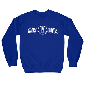 Three 6 Mafia White Logo "Crewneck" Royal Blue