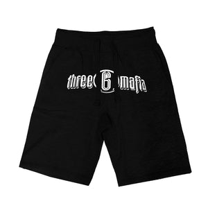 Three 6 Mafia Big Front Logo "Shorts" Black