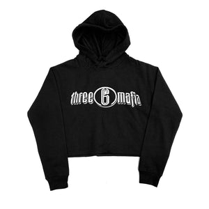 Three 6 Mafia  "Crop Top Hoodie" Black.